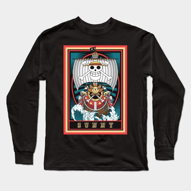 One Piece - Thousand sunny pirates ship Long Sleeve T-Shirt by mounier